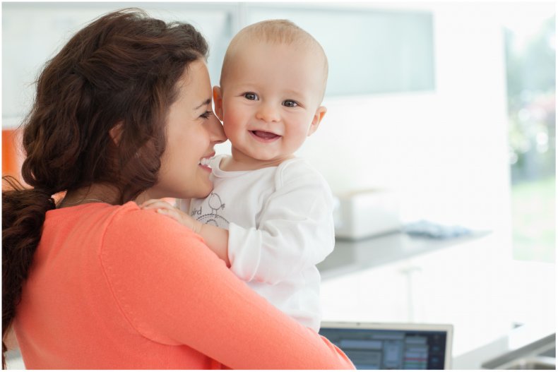 Stock image of a woman and child