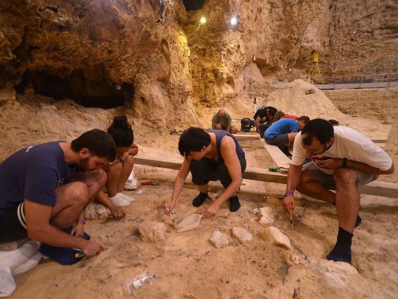 Excavations at the Abric Romani site in Spain