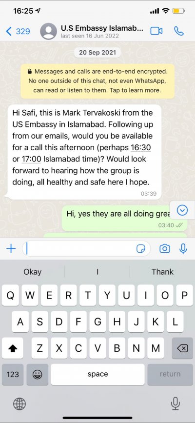 Series of messages with US Embassy 01