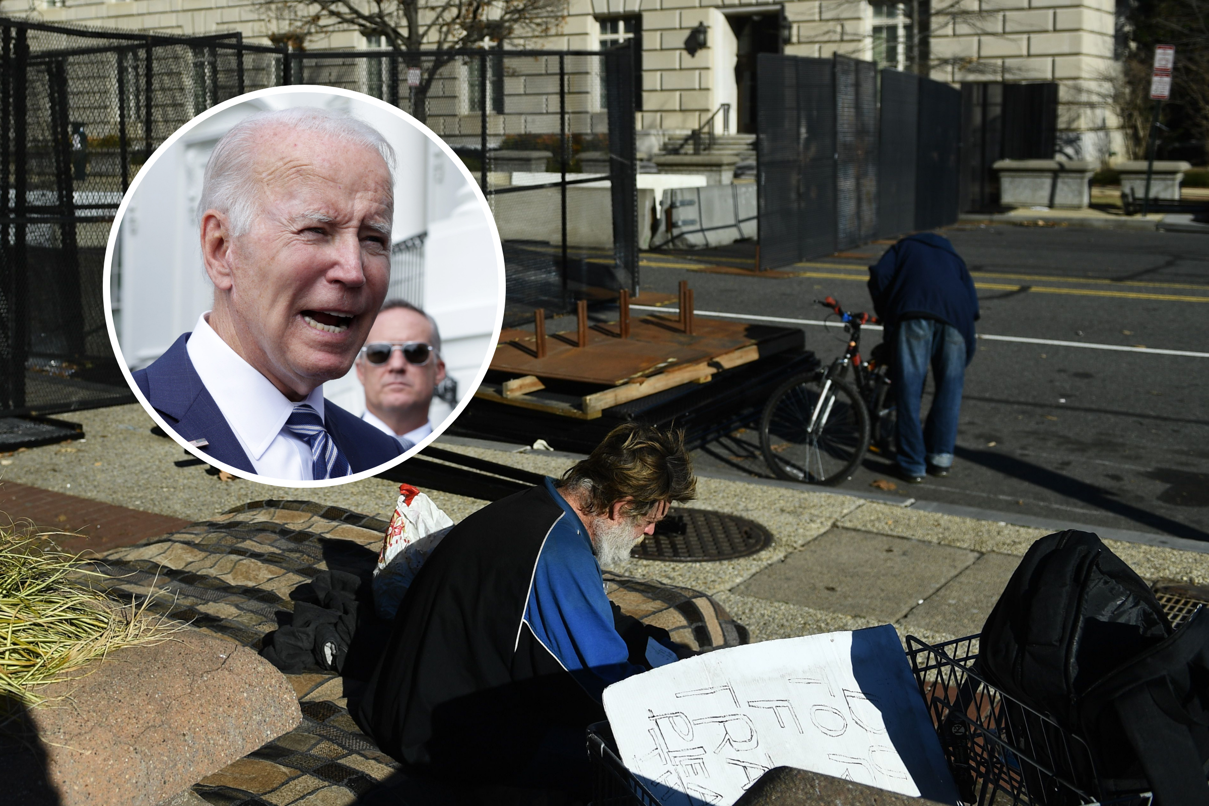 Fact Check: Does Photo Show Joe Biden Talking To Homeless Man After Movie?