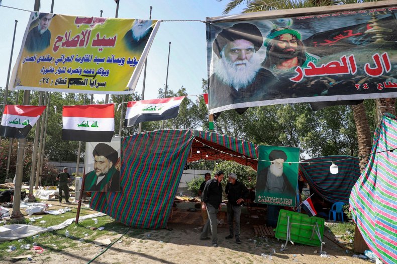 al-Sadr supporters in Baghdad