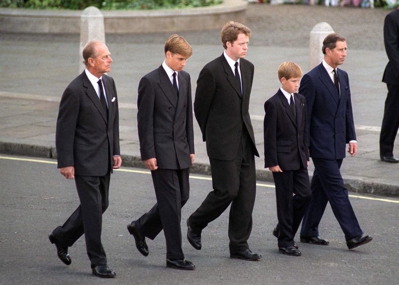 Harry, William Walk Behind Diana's Coffin