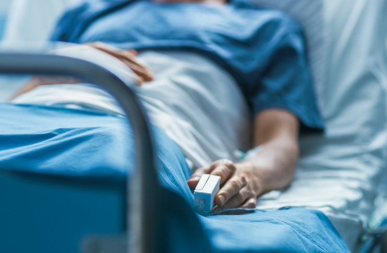 Patient in hospital bed