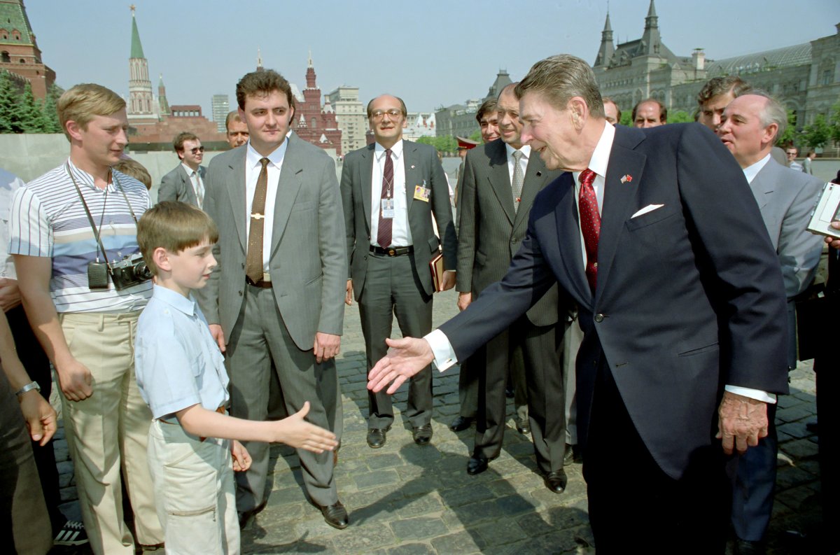 Putin Reagan Moscow Gorbachev