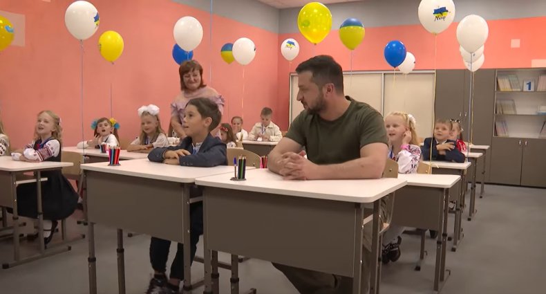 Volodymyr Zelensky visits Irpen Ukraine school