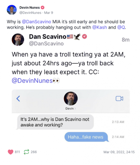 Devin Nunes Truth Social