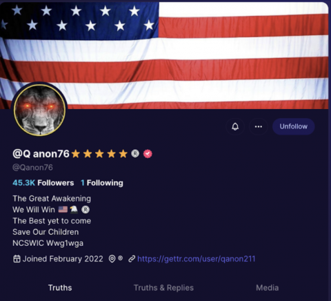 Verified QAnon-promoting accounts