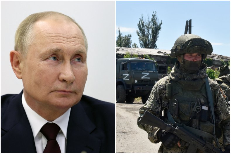 Putin and Russian soldiers