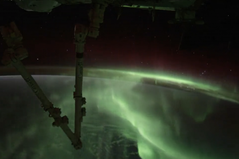 Aurora in the Southern Hemisphere from ISS