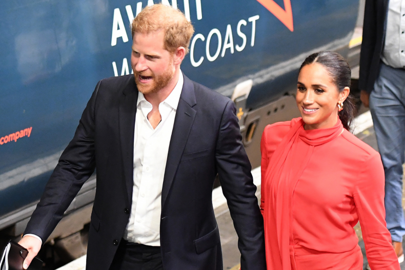 Britain's Prince Harry and Meghan Markle