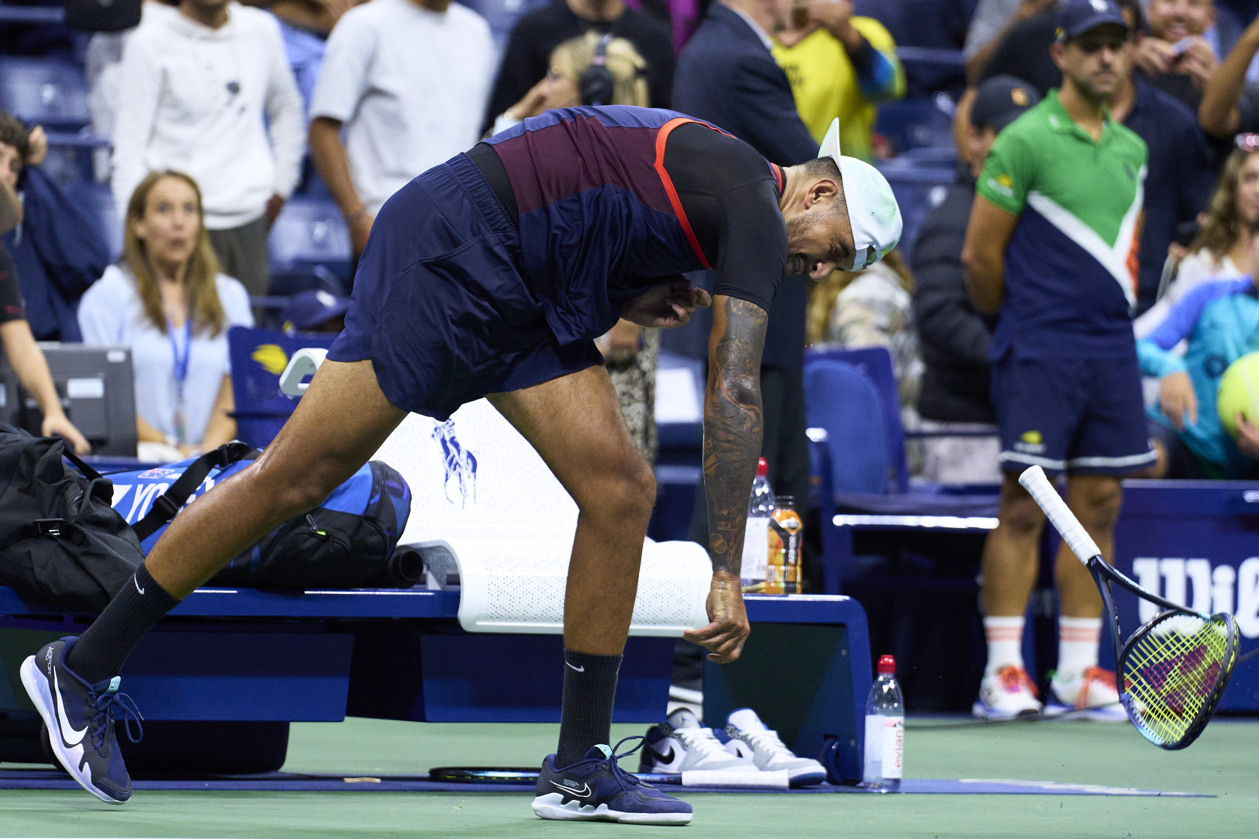 SEE IT: Nick Kyrgios smashes tennis rackets after U.S. Open loss