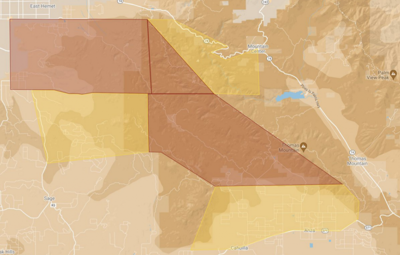 Evacuation orders and warnings for Fairview Fire