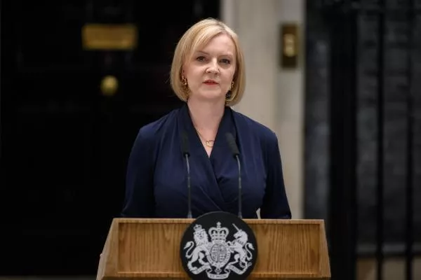 Former Foreign Secretary Liz Truss addresses the
