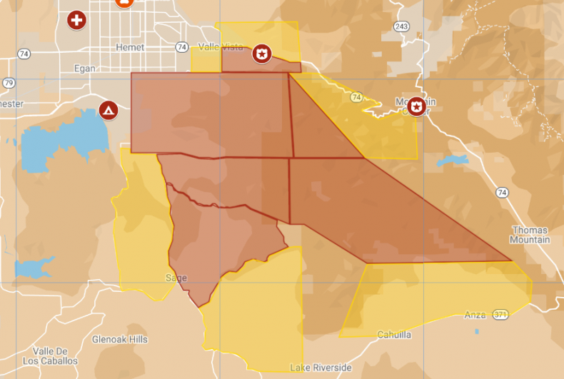 California Fire Map, Update as Fairview Blaze Rapidly Expands to 20k Acres