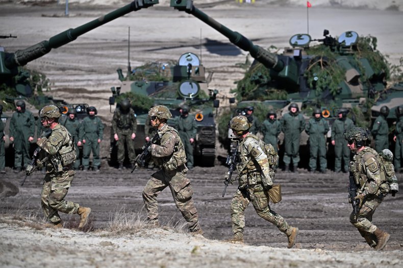 American and Polish troops on exercises