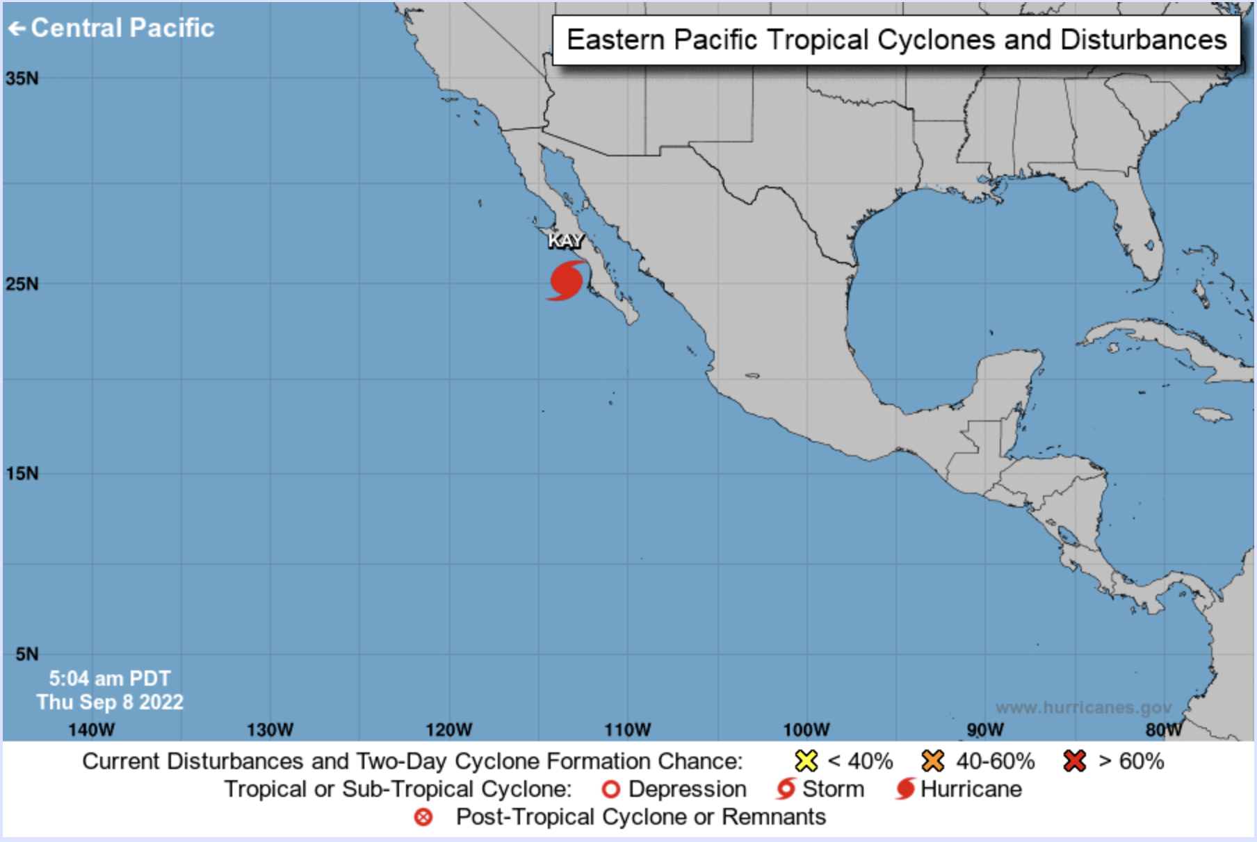 Hurricane California Kay Radar