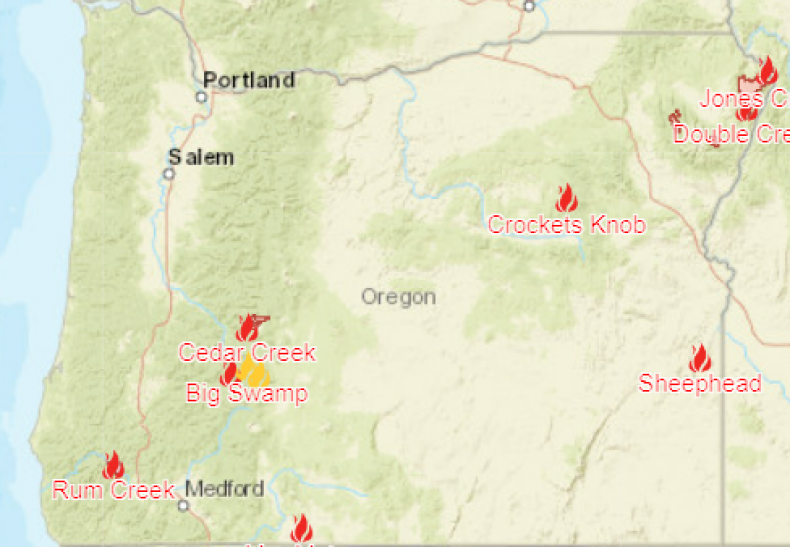 Wildfires burning across Oregon during heat wave