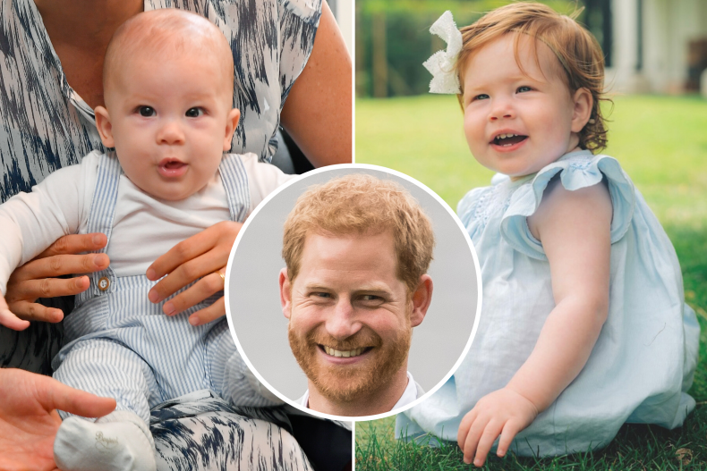 Archie and Liibet Mountbatten-Windsor with Prince Harry