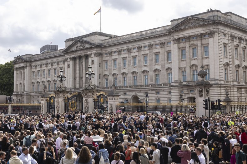 Crowds Gather at Buckingham Palace