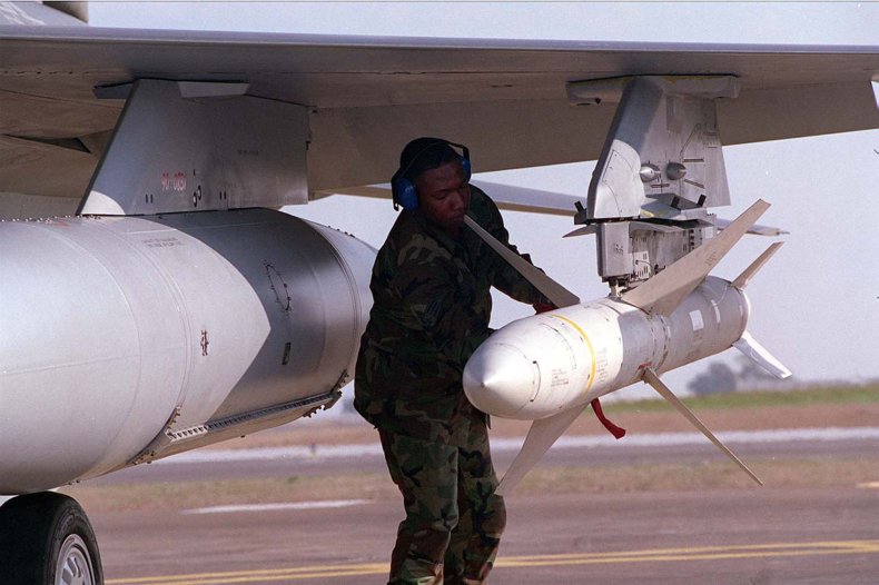 Soldier with a HARM missile