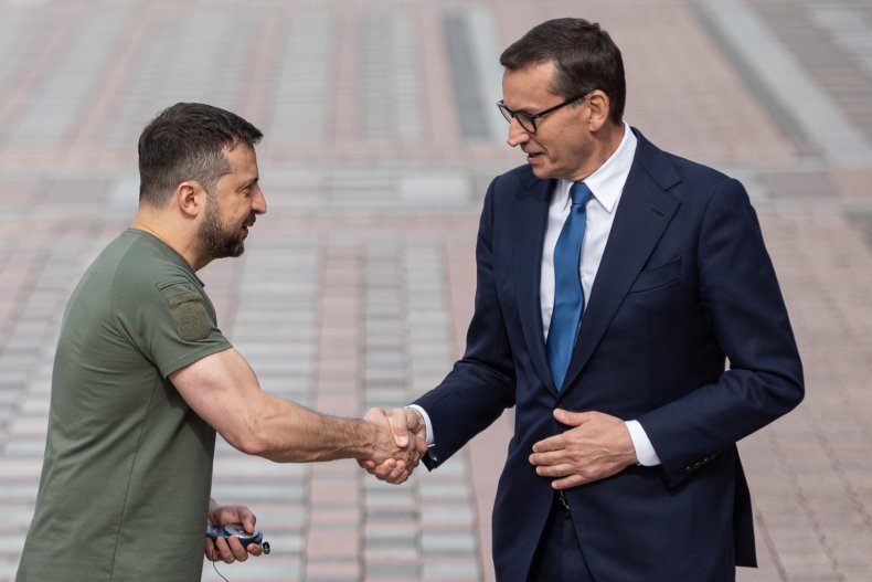 Volodymyr Zelensky and Mateusz Morawiecki in Kyiv