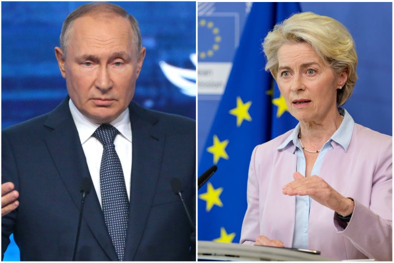 Vladimir Putin and Ursula von der Leyen