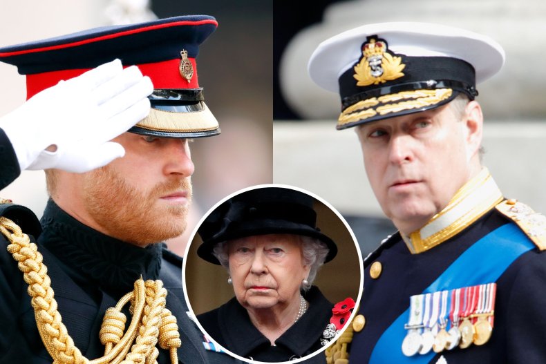 Prince Harry and Prince Andrew in Unifrom