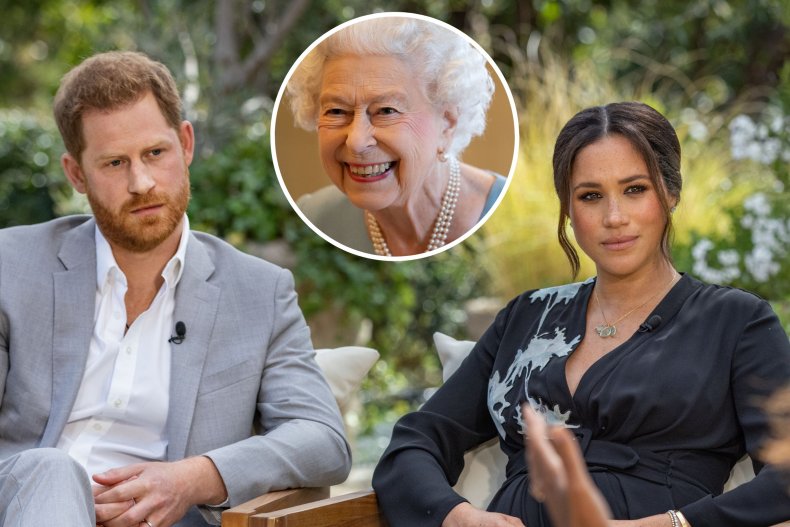 Harry and Meghan's Oprah Interview, Queen Inset