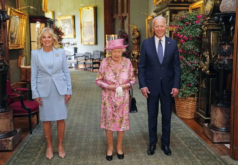 The Biden with Queen Elizabeth II