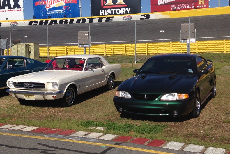 First- and fourth-gen Ford Mustang