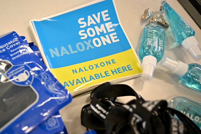 Naloxone available stickers