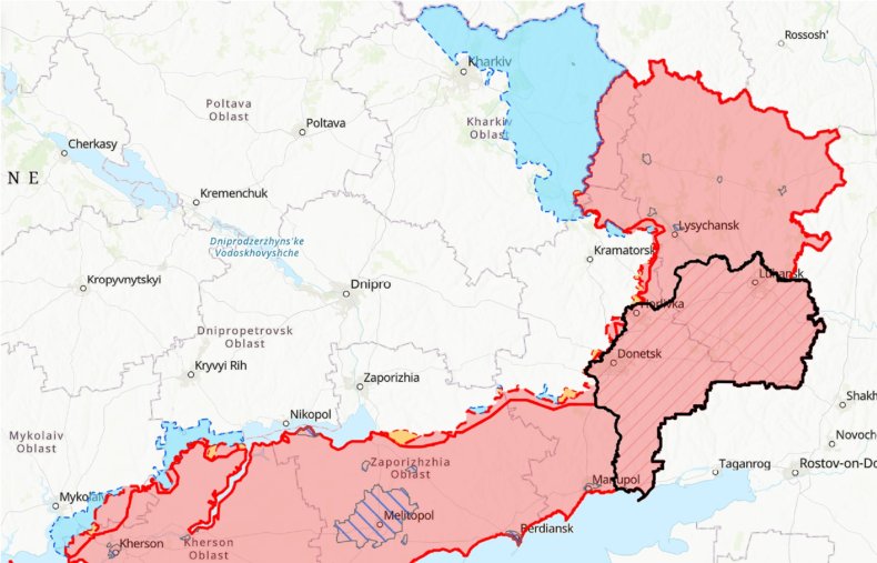 Map of Ukrainian counteroffensive