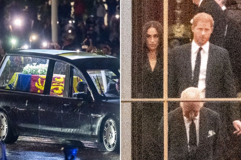 Harry, Meghan, Charles Receive Queen's Coffin