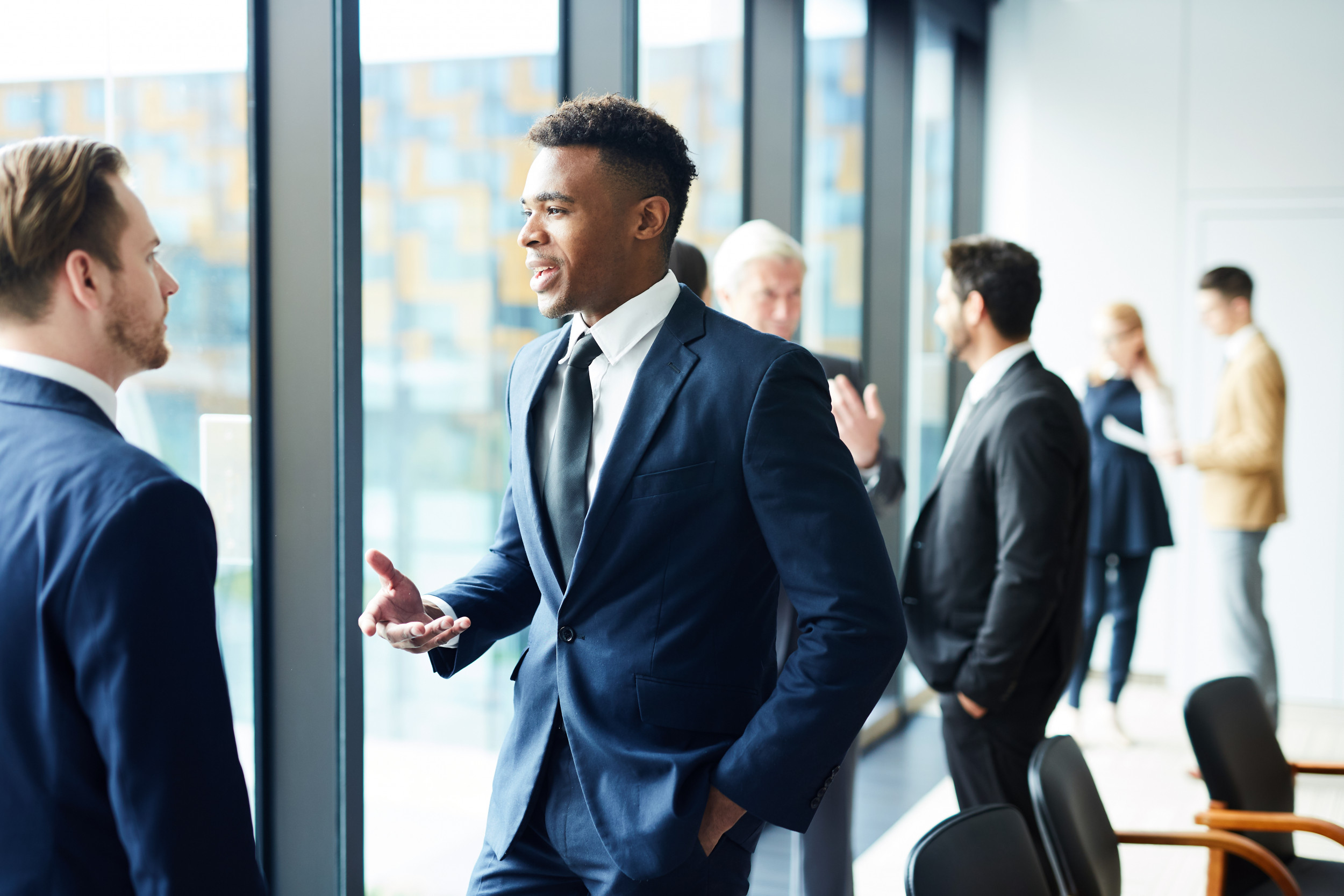 conversation at a business event