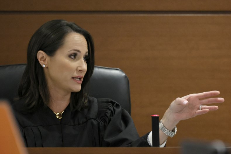 Judge Elizabeth Scherer speaks in court