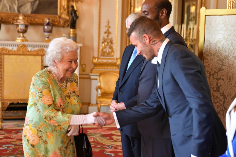 Queen Elizabeth II and David Beckham
