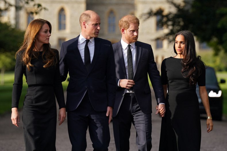 Prince and Princess of Wales with Sussexes