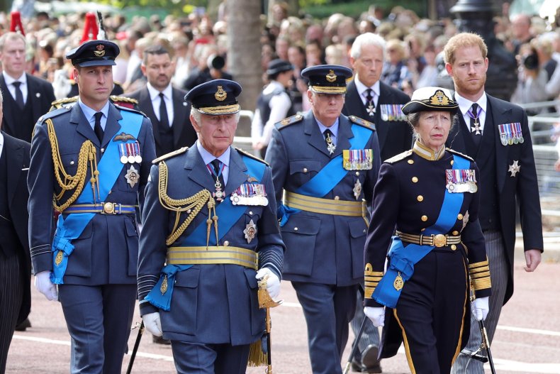 The Royal Family Follow Queen's Coffin