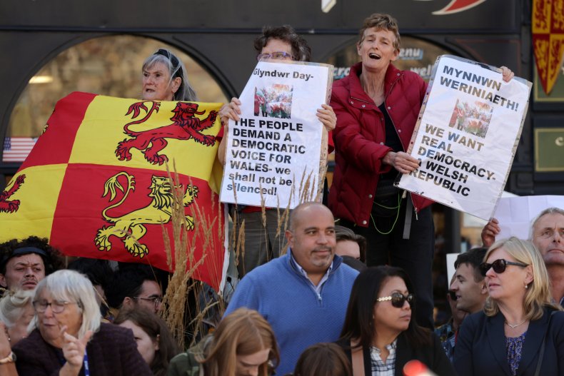 Ant-Monarchy Protestors Wales
