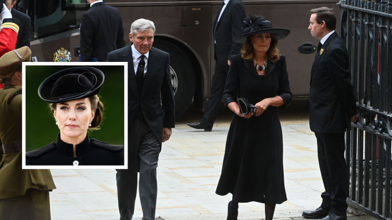 Carole and Mike Middleton queen's funeral