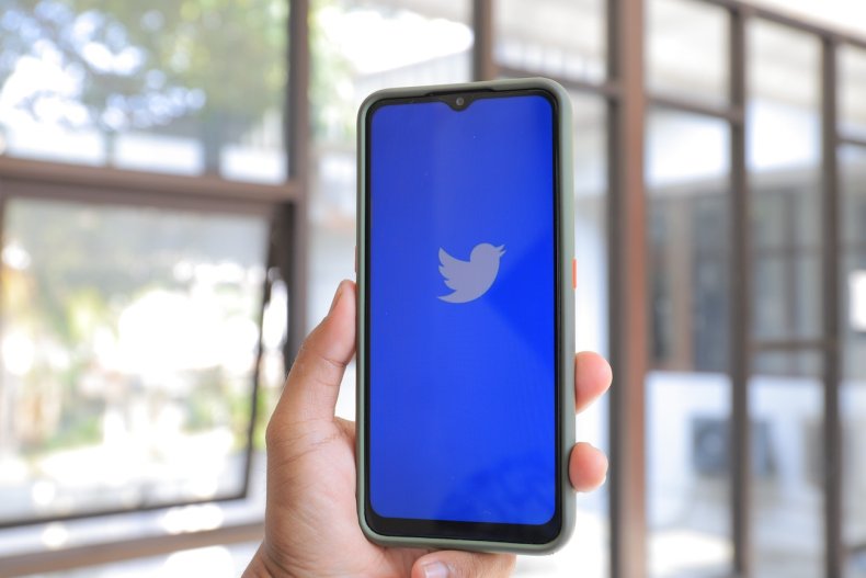 Generic image of the Twitter logo on the phone