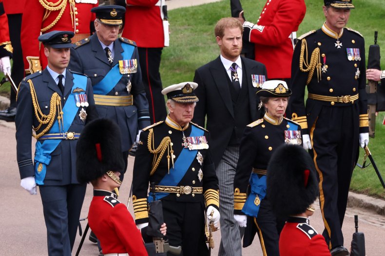 Członkowie rodziny królewskiej Zamek Windsor