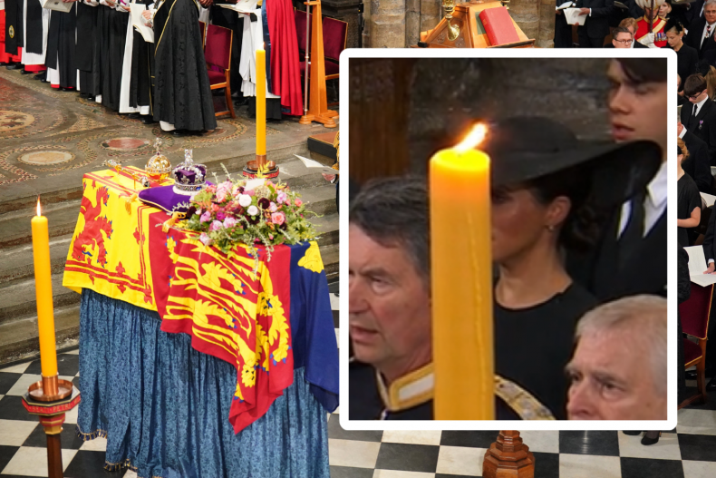 Meghan Markle Blocked by Candle at Funeral