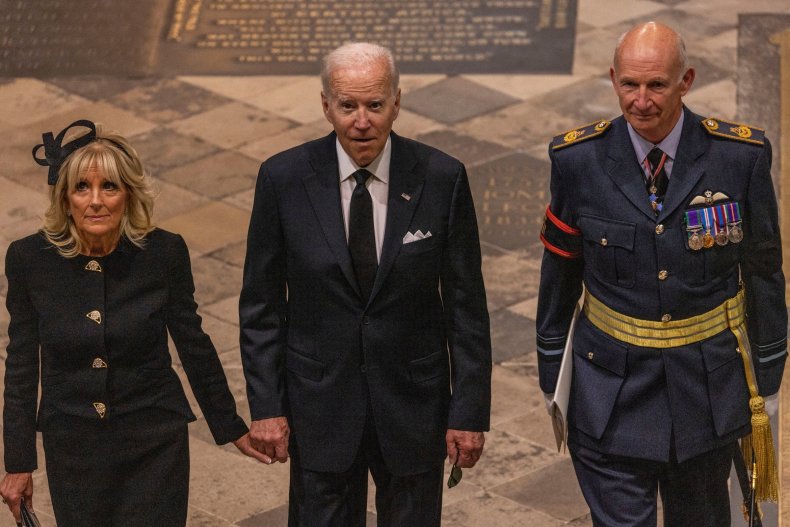 Joe and Jill Biden at Queen's funeral