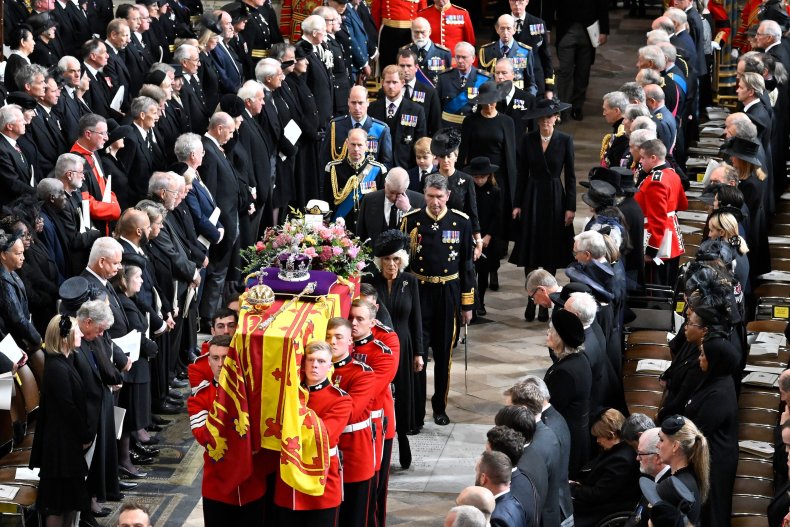 King Charles Leads Queen's Coffin Procession