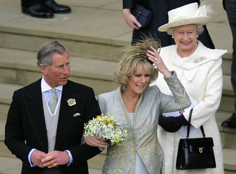 Queen Elizabeth Wears White Charles, Camilla Wedding