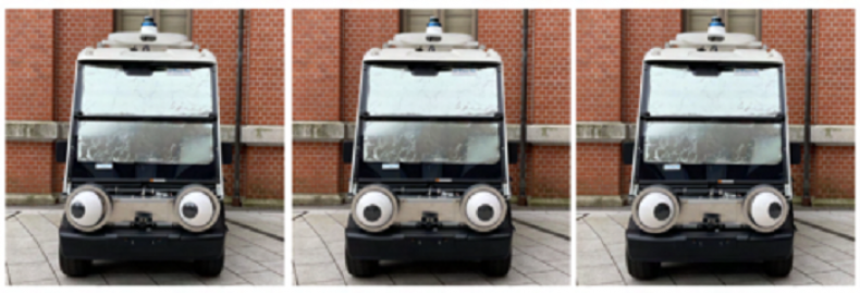 Cart with remote-controlled eyes