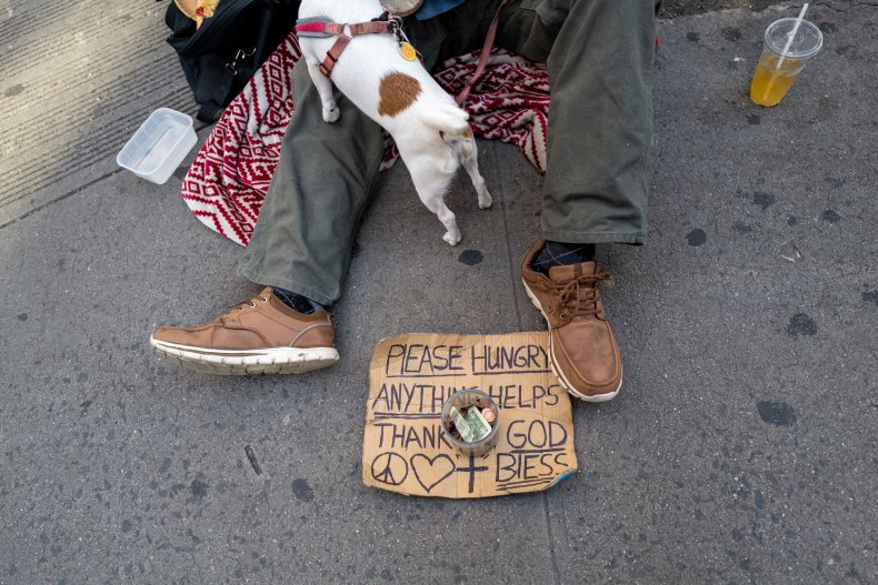 Homeless man in New York City