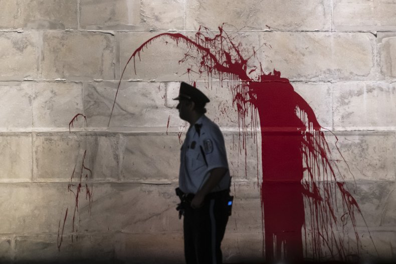 Vandalism at Washington Monument