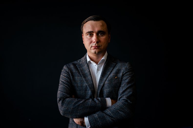 Ivan Zhdanov poses during an interview